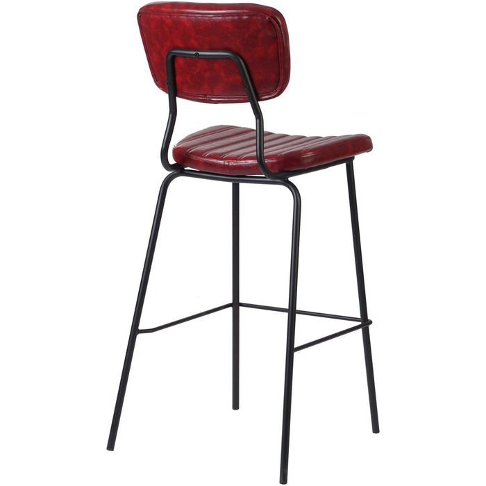 Modern High Bar Stool with PU Leather Seat Red 460x540x1140mm |  TGS110 Makfry
