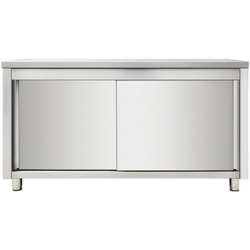 Commercial Worktop Floor Cupboard Sliding Doors Stainless Steel Width 1400mm Depth 700mm | Thasr147 Makfry