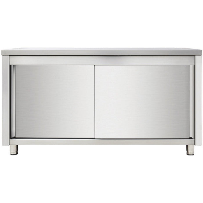 Commercial Worktop Floor Cupboard Sliding Doors Stainless Steel Width 2000mm Depth 600mm | Thasr206 Makfry