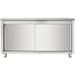 B Grade Commercial Worktop Floor Cupboard Sliding Doors Stainless Steel Width 1800mm Depth 700mm | Thasr187 B Grade Makfry