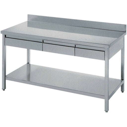 Professional Work Table 3 Drawers Stainless Steel Bottom Shelf Upstand 1800x700x900mm | Thats187 A3 D Makfry