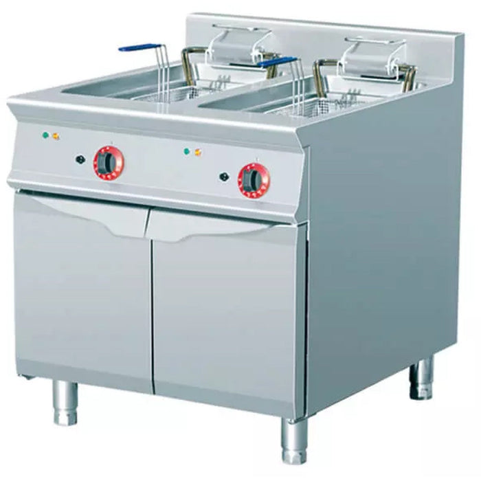 Heavy Duty Free Standing Fryer Electric Twin Tank 2x28 Litres 24k W | The9 F2828 M Makfry