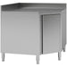Commercial Worktop Floor Cupboard Corner Unit Hinged Door Stainless Steel Sides 700mm Upstand | Thesr107 A Makfry
