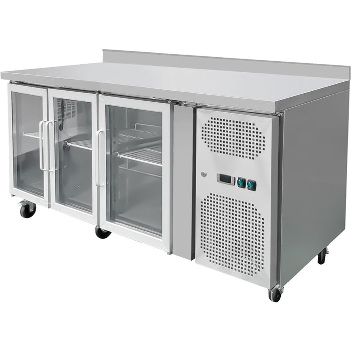 Commercial Refrigerated Counter Upstand 3 glass doors Depth 700mm |  THP3200TNG