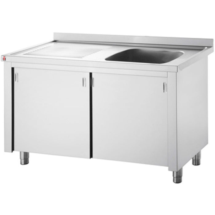 B GRADE Commercial Sink with Cupboard Stainless steel 1 bowl Right Splashback Width 1000mm Depth 600mm |  THSSR106BR1 B GRADE