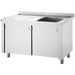 Commercial Sink With Cupboard Stainless Steel 1 Bowl Right Splashback Width 1200mm Depth 700mm |  Thssr127 Br1 Makfry