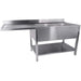 Commercial Sink For Dishwashers 2 Bowls Right Bottom Shelf Splashback 1800x600x950mm | Yls186 Sbr2 Makfry