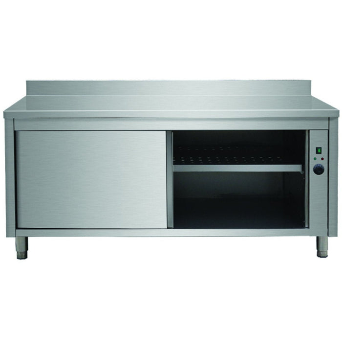 Professional Heated Cupboard Stainless Steel Sliding Doors Width 1600mm Depth 600mm Upstand | Thwsr166 A Makfry