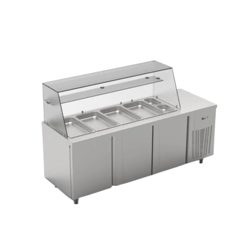 Commercial Salad Bar Prep Counter Display Unit with 3 Doors - TPG-73 SALAD BAR Canmac