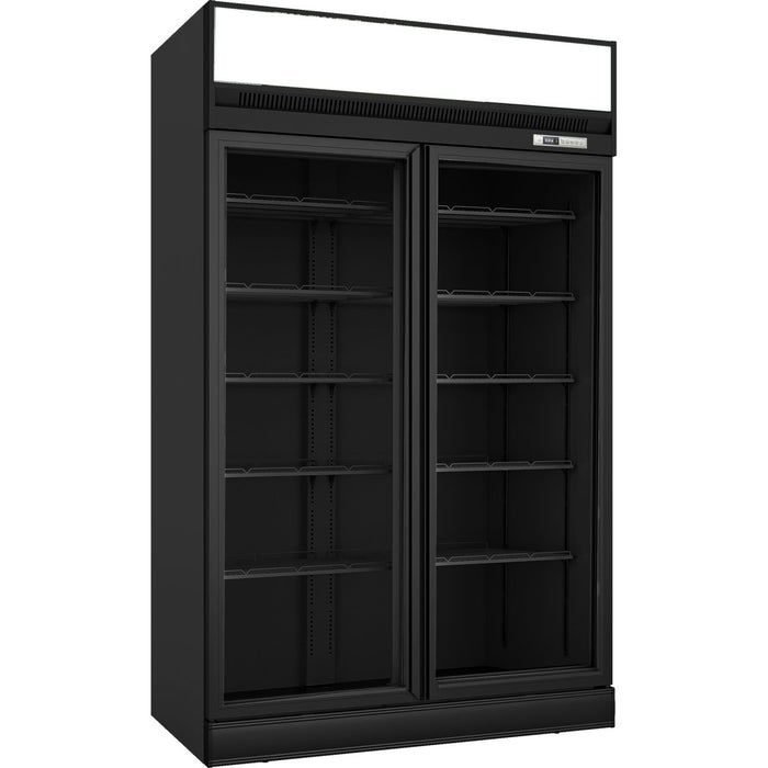 Commercial Display cooler 1195 litres Double hinged doors Top mount Black |  TR101BLACK