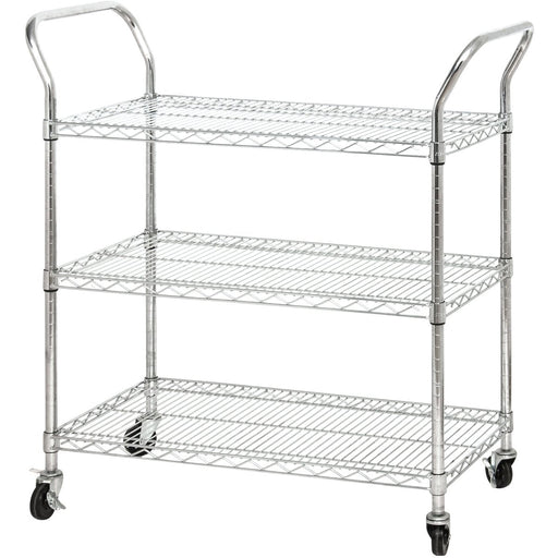 Commercial Utility Cart Chrome Wire 3 Tier 900x450x1100mm |  TR9045110A3CW Makfry