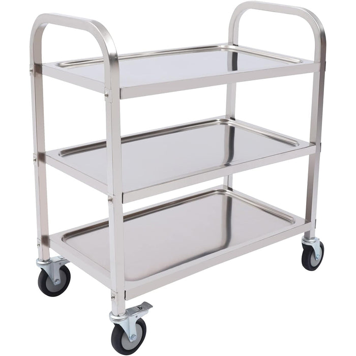Commercial 3 tier Stainless Steel Serving/Service/Clearing Trolley 920x500x930mm |  QNH402 Makfry