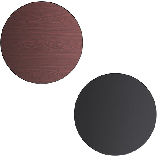 Laminated Round Table top Reversible Mahagony & Black Ø30'' |  TT30RMB Makfry