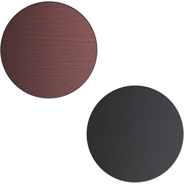 Laminated Round Table top Reversible Mahagony & Black Ø30'' |  TT30RMB Makfry