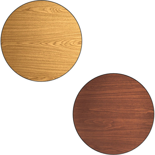 Laminated Round Table top Reversible Walnut & Natural Ø30'' |  TT30RWN Makfry