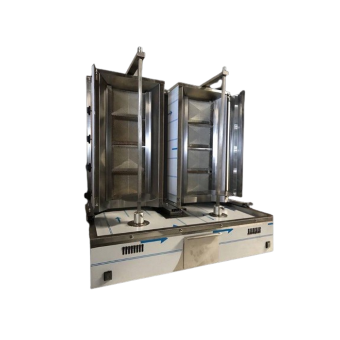 Commercial Doner Kebab Machine - Twin 2x4 Burners 13 kW - Gas Capacity 60kg