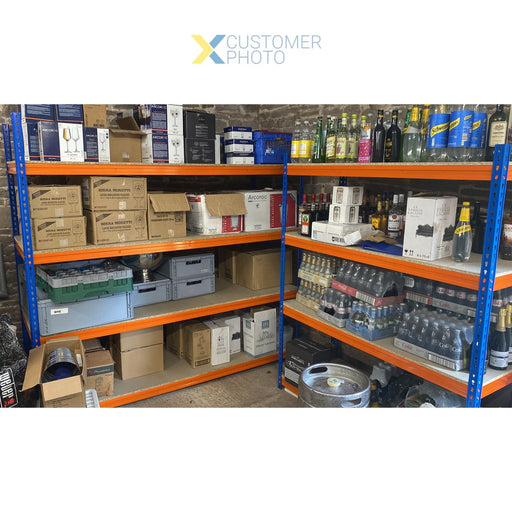 Industrial Shelving Unit Heavy Duty 2135x760x1980mm 4 Shelves 400 Kg/Shelf Powder Coated Steel | Ty7602135 Makfry
