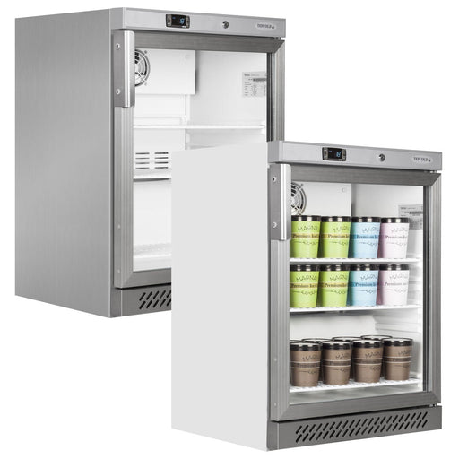 Tefcold UF200VG Glass Door Display Freezer Stainless Glass Door Canmac