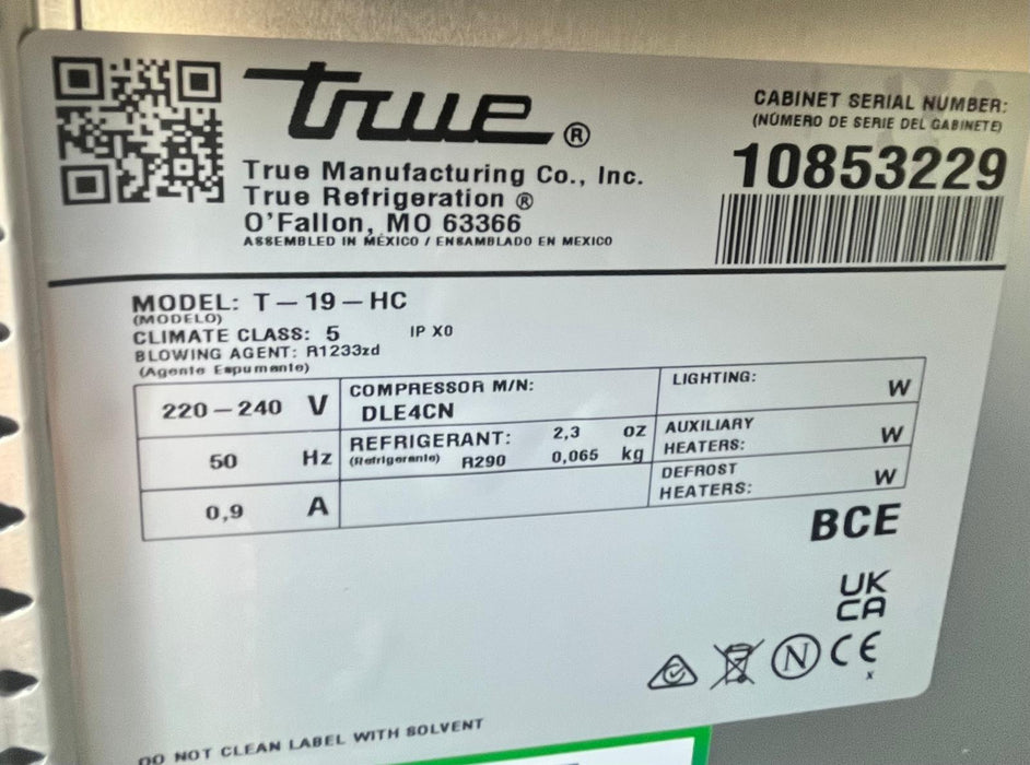 True T-19-HC 538 Ltr Upright Single Door Stainless Steel Fridge-Refurbished Canmac Refurbished