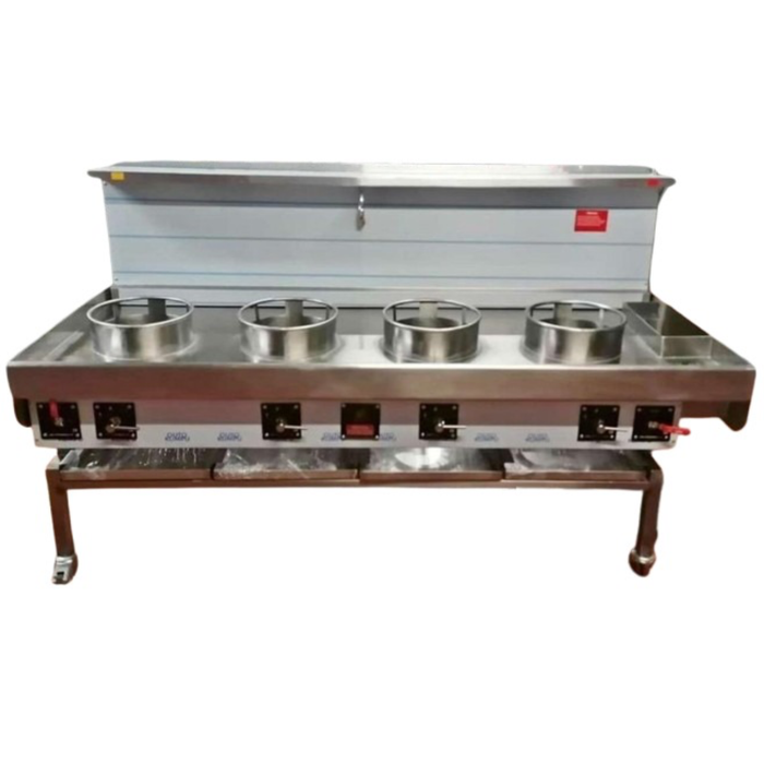 4 Burner Chinese Wok Cooker – Heavy Duty Commercial Wok Range for Chinese & Thai Restaurants (Pre-Order)
