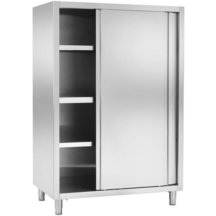 Upright Pan cupboard Stainless steel 2 hinged doors 3 shelves 1000x600x2000mm |  VC106SN