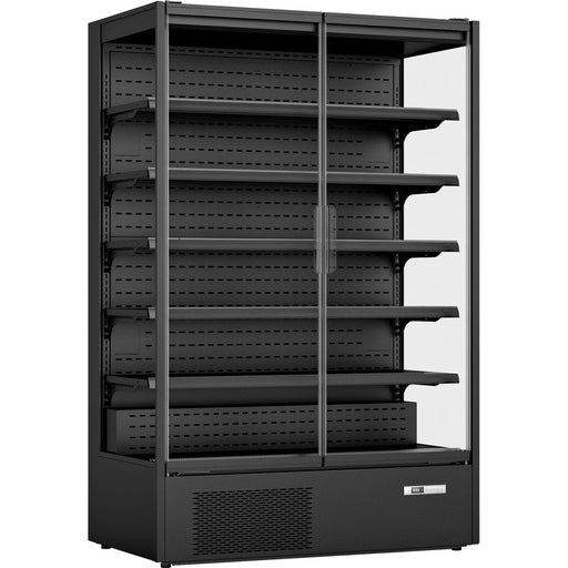 Commercial Double Door Display Merchandiser Fridge 764 Litres Black | Multi144 Glass Makfry