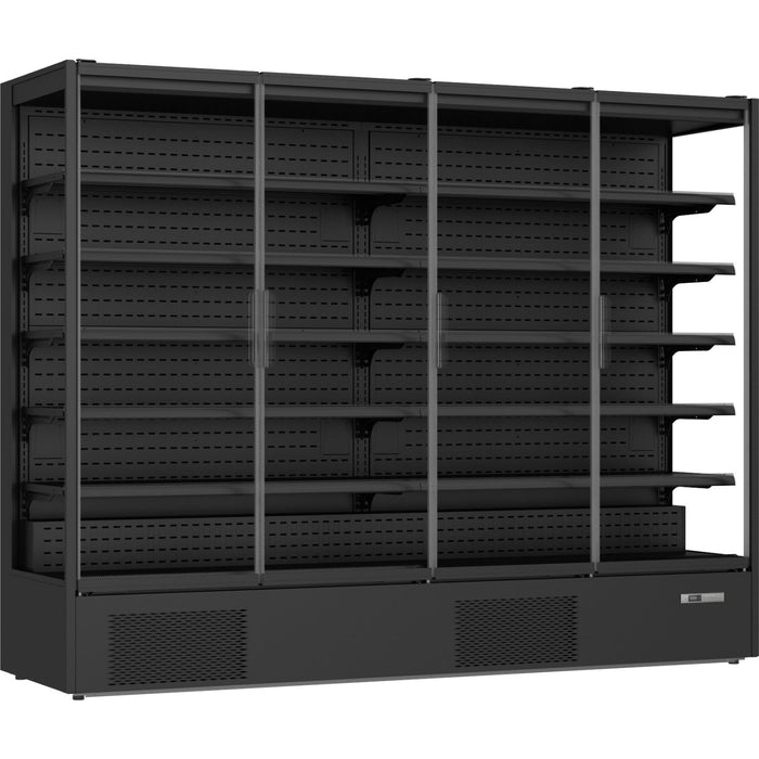 B Grade Commercial Four Door Display Merchandiser Fridge 1529 Litres Black | Multi166 Glass B Grade Makfry