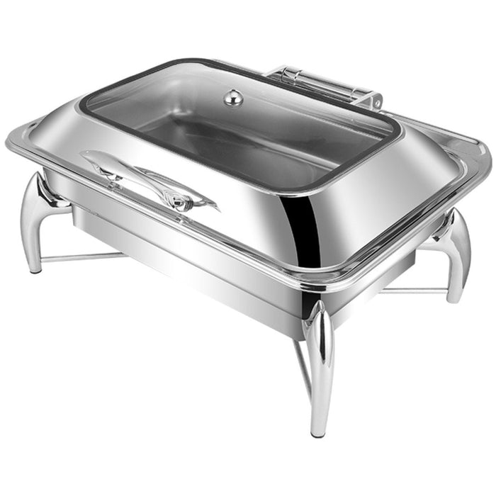 Chafing dish Glass lid Stainless steel 7 litres GN1/1 |  VICLH2103 Makfry