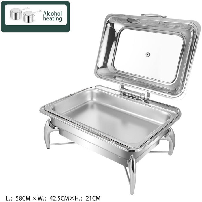 Chafing dish Glass lid Stainless steel 7 litres GN1/1 |  VICLH2103 Makfry