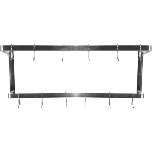 Commercial U-Style Wall Mounted Double Line Pot Rack with 12 Hooks Stainless Steel 900x300x300mm |  VMR0930U Makfry