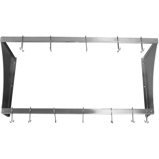 Commercial Wall Mounted Double Line Pot Rack with 12 Hooks Stainless Steel 900x300x300mm |  VMR0930 Makfry