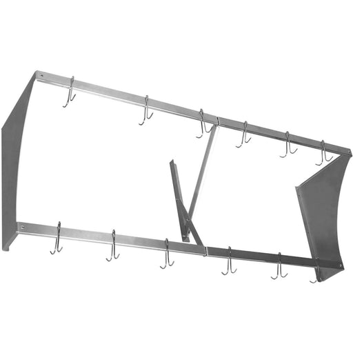 Commercial Wall Mounted Double Line Pot Rack with 12 Hooks Stainless Steel 1200x300x300mm |  VMR1230 Makfry