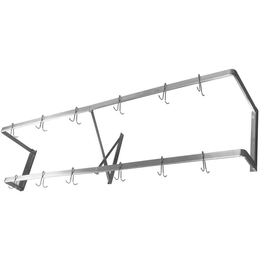 Commercial U-Style Wall Mounted Double Line Pot Rack with 12 Hooks Stainless Steel 1500x300x300mm |  VMR1530U Makfry