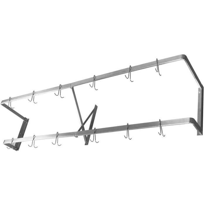 Commercial U-Style Wall Mounted Double Line Pot Rack with 12 Hooks Stainless Steel 1500x300x300mm |  VMR1530U Makfry