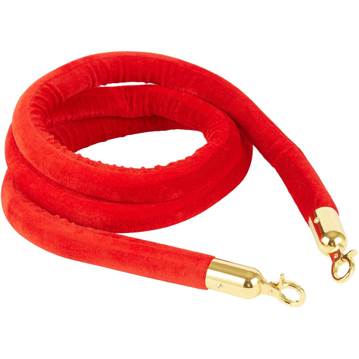 Red Velvet Stanchion Rope with Gold ends 1.5m |  VR01RG Makfry
