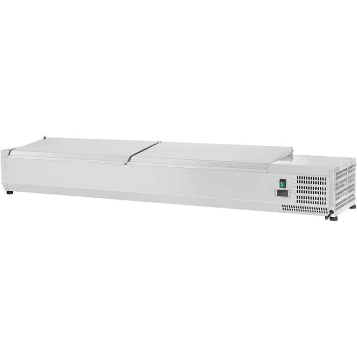 Refrigerated Servery Prep Top 1800mm 9x Gn1/4 Depth 330mm Stainless Steel Lid | Thvd1800/330 Makfry