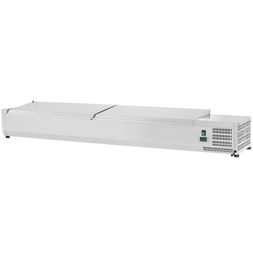 Refrigerated Servery Prep Top 2000mm 9x Gn1/3 Depth 380mm Stainless Steel Lid | Vrx2000/380 Ss Makfry