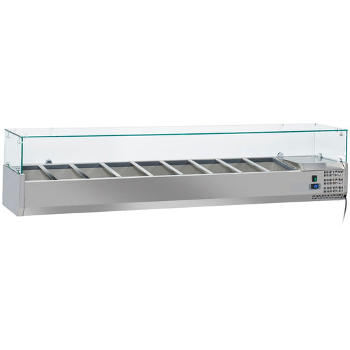 Refrigerated Servery Prep Top 9x Gn1/3 2000x395x435mm Glass Top | Thv2000/380 Makfry