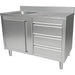 Commercial Sink With Cupboard And 3 Drawers Stainless Steel 1 Bowl Left Splashback 1200x600x950mm | Vsc126 Lbs3 Rd Makfry
