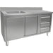 Commercial Sink With Cupboard And 3 Drawers Stainless Steel 1 Bowl Left Splashback 1500x600x950mm | Vsc156 Lbs3 Rd Makfry