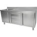 Commercial Sink With 2 Cupboards And 3 Drawers Stainless Steel 1 Bowl Left Splashback 2100x600x950mm | Vsc216 Lbs3 Md Makfry