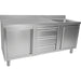 Commercial Sink With 2 Cupboards And 3 Drawers Stainless Steel 1 Bowl Right Splashback 1800x600x950mm | Vsc186 Rbs3 Md Makfry