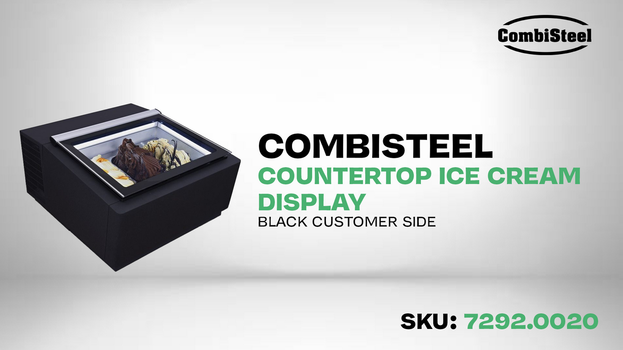 Combisteel Countertop Model Ice Cream Display Black Opens On The Customer Side - 7292.0020 Combisteel