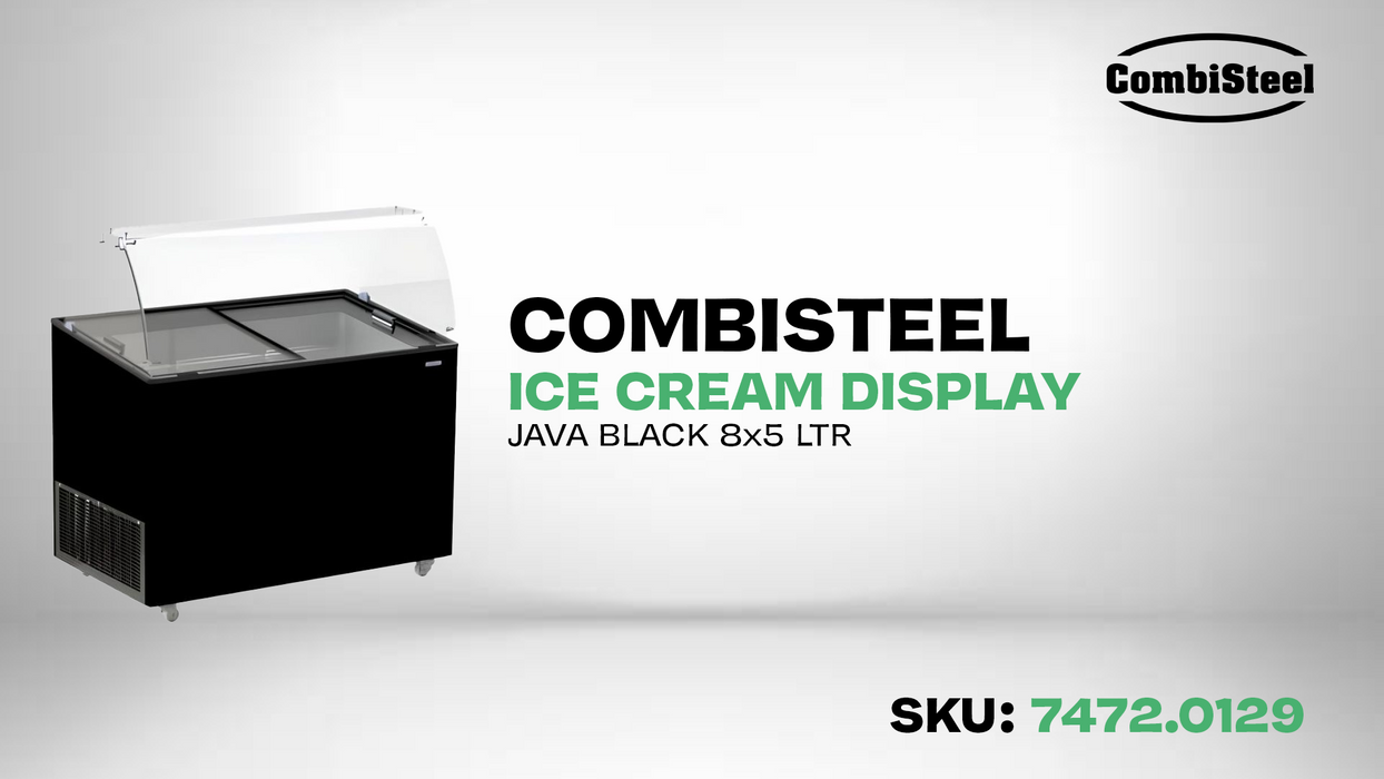 Combisteel Corsica Ice Cream Counter Display Freezer 6 x 5 Litre Black - 7472.0124 Combisteel