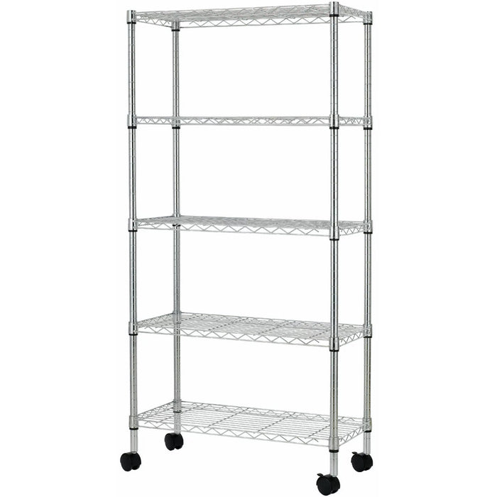 Professional Wire Shelving Unit 5 tier Grey Mobile 560x350x1600mm |  W5T Makfry