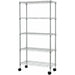 Professional Wire Shelving Unit 5 tier Grey Mobile 560x350x1600mm |  W5T Makfry