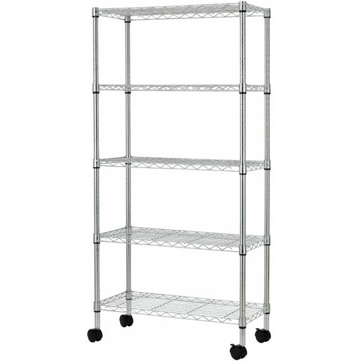 B GRADE Professional Wire Shelving Unit 5 tier Grey Mobile 560x350x1600mm |  W5T B GRADE Makfry