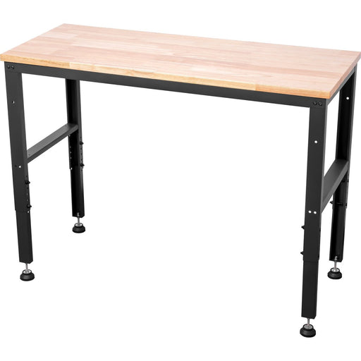 Professional Steel Workbench with Rubberwood Worktop Width 1220mm |  WB4824 Makfry