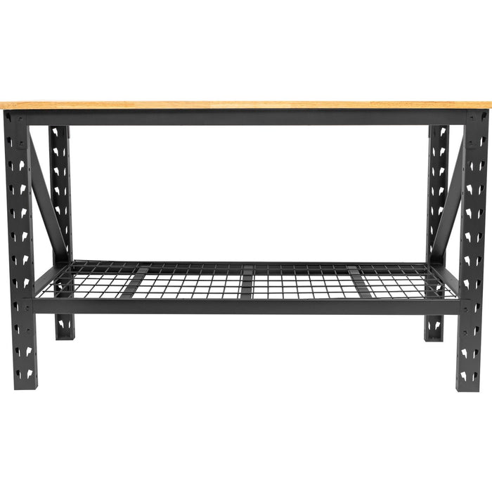 B GRADE Professional Heavy Duty Steel Workbench with Rubberwood Worktop 800kg Width 1520mm with Undershelf |  WB6024 B GRADE