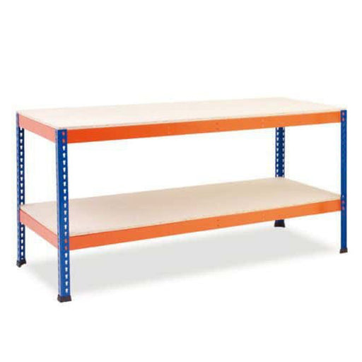 Industrial strength Garage Work Bench Heavy duty 1525x455x915mm 2 shelves 500 kg/shelf Powder coated steel |  WBH15245 Makfry